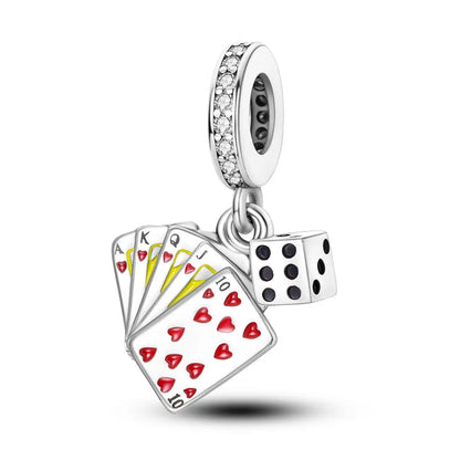 Versilberte Katzenpfote, Zauberwürfel, Blumen-Charms, Anhänger, passend für Original-Armbänder, DIY-Modeschmuck