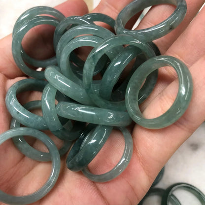 Natürliche Jade Ring Männer Frauen Heilung Edelstein edlen Schmuck echte Myanmar Jadeit hohe Eis qualität eine burma blaue Wasser Jade Ringe