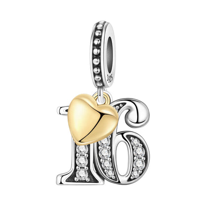 15. 16 18 20 21. Jahrestag Geburtstag Hochzeit S925 Sterling Silber Charm Bead Anhänger Fit Armband Halskette DIY Schmuck Geschenk