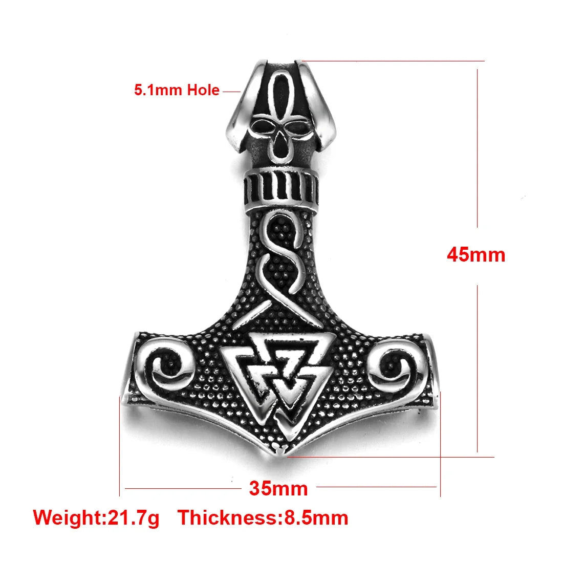 Edelstahl Viking Nordischer Anhänger für Halskette DIY Zubehör Schmuckherstellung Erkenntnisse Männer Charm Supplies Punk Axt