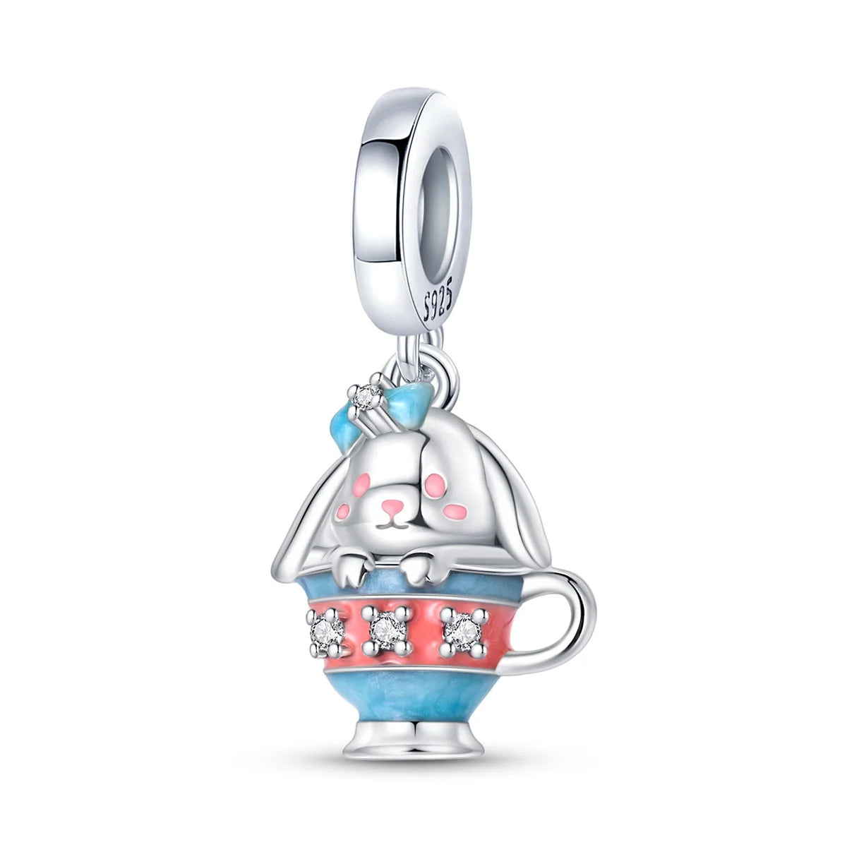 Blaue Serie 925er Sterling Jungfrau Maria Schleife Chamäleon Tanzschuhe Flugzeug Ticket Charm passend für DIY Armband Halskette süße Geschenke