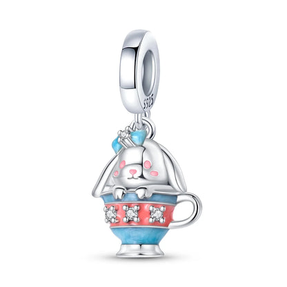 Blaue Serie 925er Sterling Jungfrau Maria Schleife Chamäleon Tanzschuhe Flugzeug Ticket Charm passend für DIY Armband Halskette süße Geschenke
