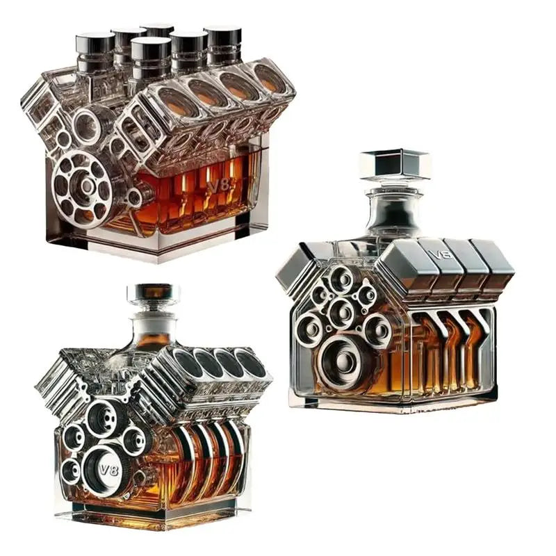 V8 Motoren Form Wein Dekanter Kristall Whisky Dekanter Kreative Alkohol Separator Dekanter Bar Gadgets für Tequila Bourbon Geschenk