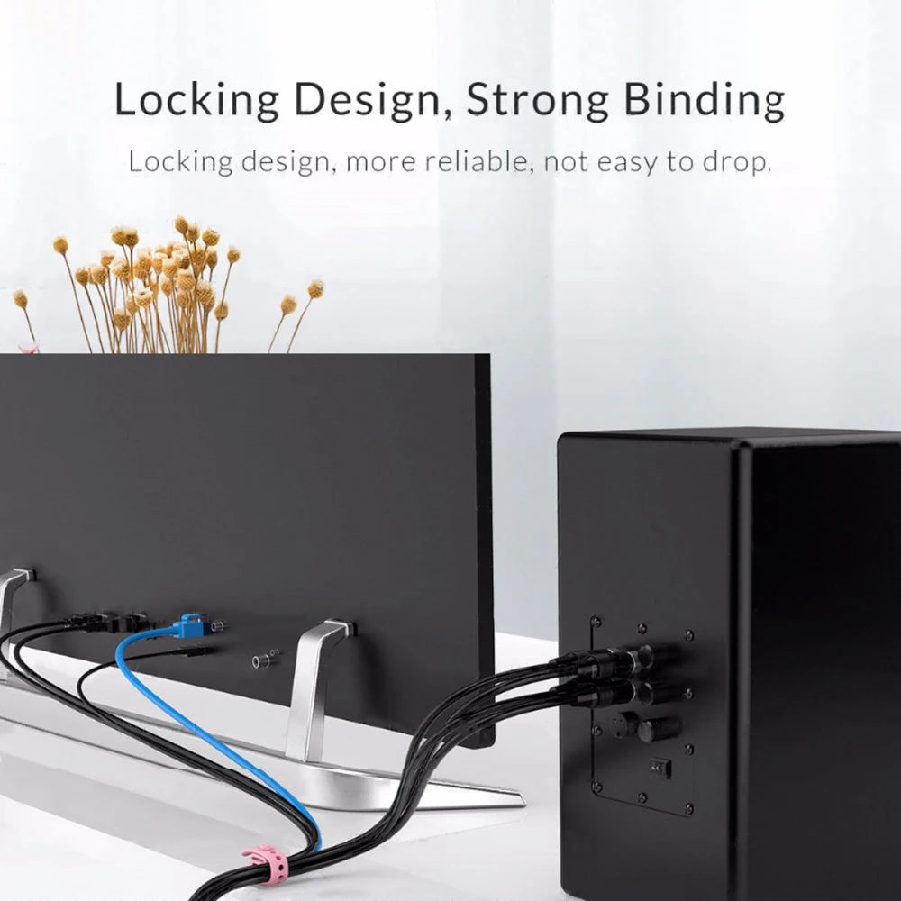 20/12/4PCS Kabelbinder Kabel Organizer Management Silikon Draht Halter Riemen Zip Clips Wiederverwendbare Krawatte Wraps Keeperwinder Gummi