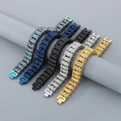 Retro Schwere Bürste Edelstahl Motorrad Kette Armband 11/13 MM Breite Herren Frauen Bike Biker Armbänder Hip-Hop Schmuck 19-23 cm