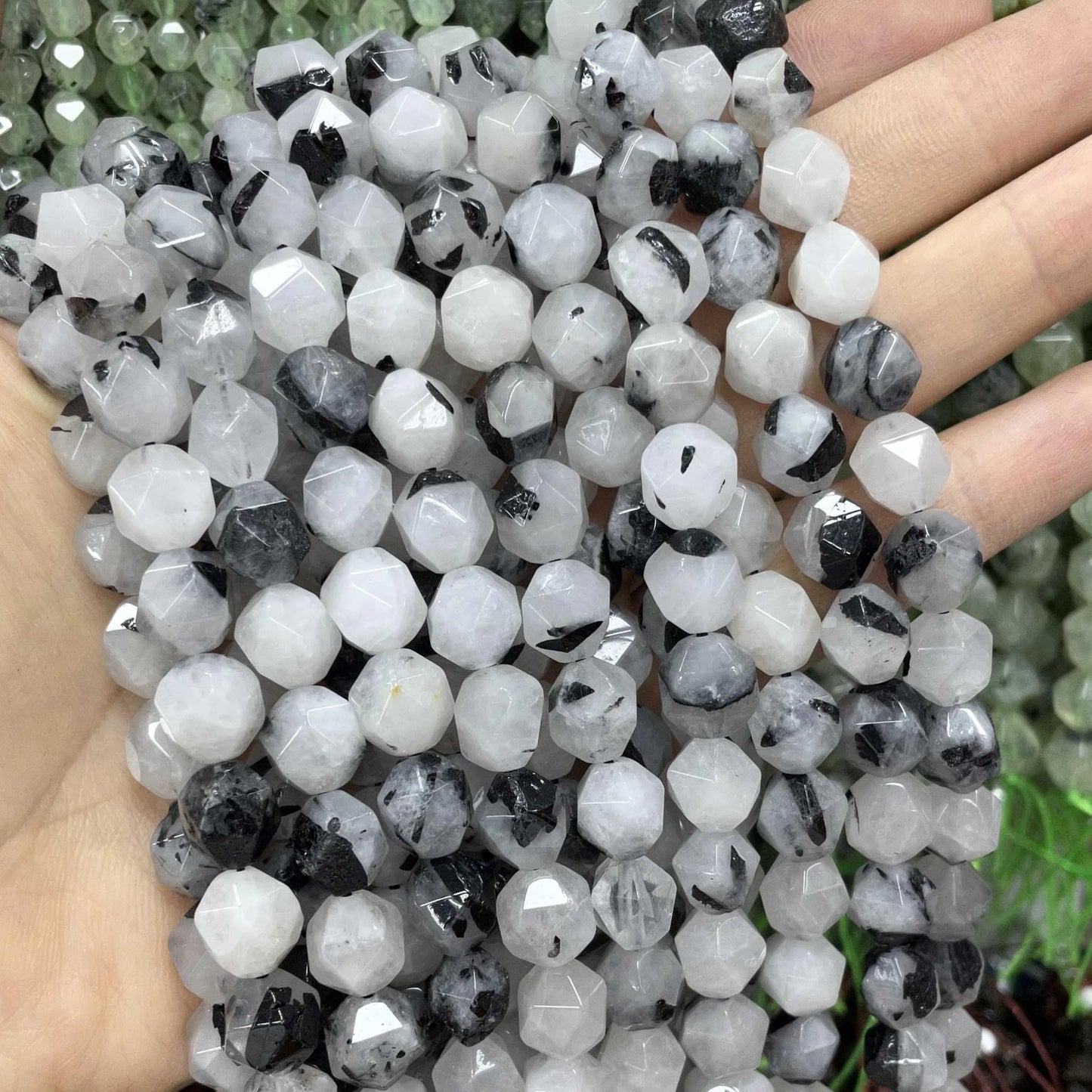 6 8 10 MM Natürliche Facettierte Stein Achate Rhodolite Quarz Jade Spacer Perlen Diy Handgemachte Armband Für Schmuck Machen zubehör