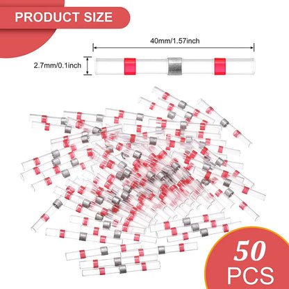 50-1000PCS Schrumpf Butt AWG22-18 Rot Solder Isolierte Wasserdichte Elektrische Spleiß Draht Anschlüsse mit Heißluftpistole Uns/Eu