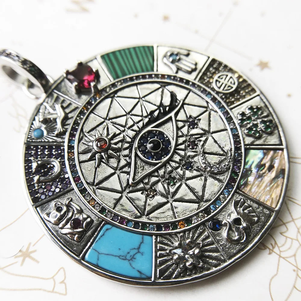 Amulett Magische Glück Symbol Baum Blume Karma Whell Sonne Vogel Schmetterling Anhänger Schmuck 925 Sterling Silber Geschenk Für Frauen Männer