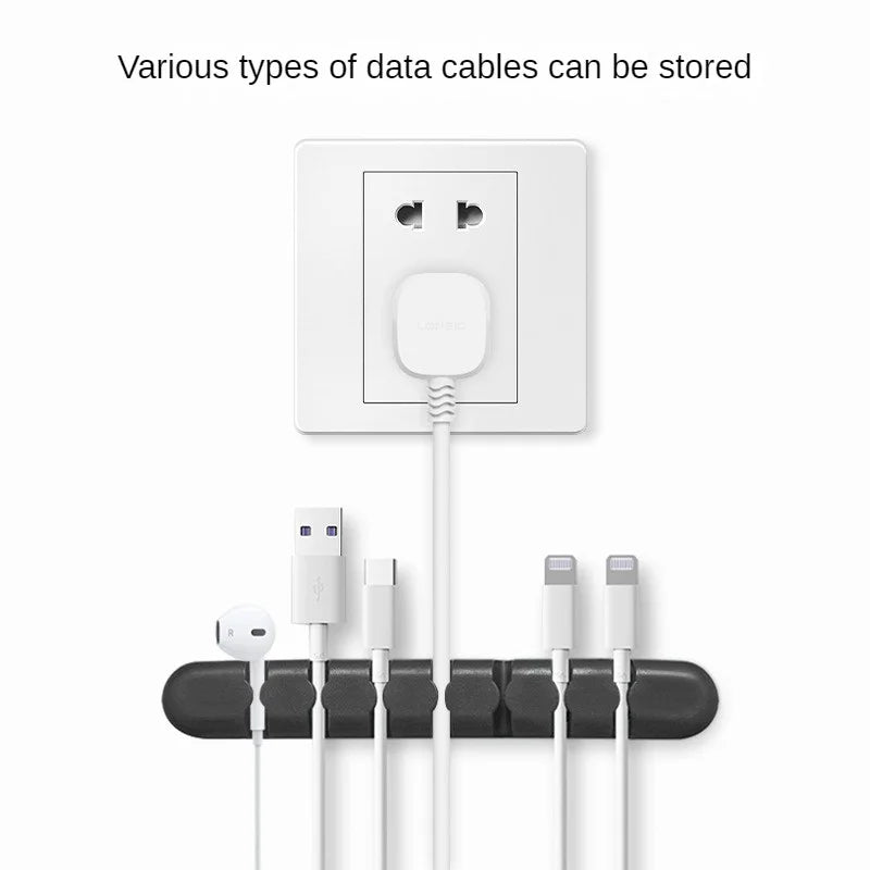 2/1 Stück Desktop-Silikon-Kabel-Organizer, Mehrzweck-Kabelhalter für elastische Kabel zum Bündeln und Befestigen von Kopfhörer-Handy-Ladegeräten