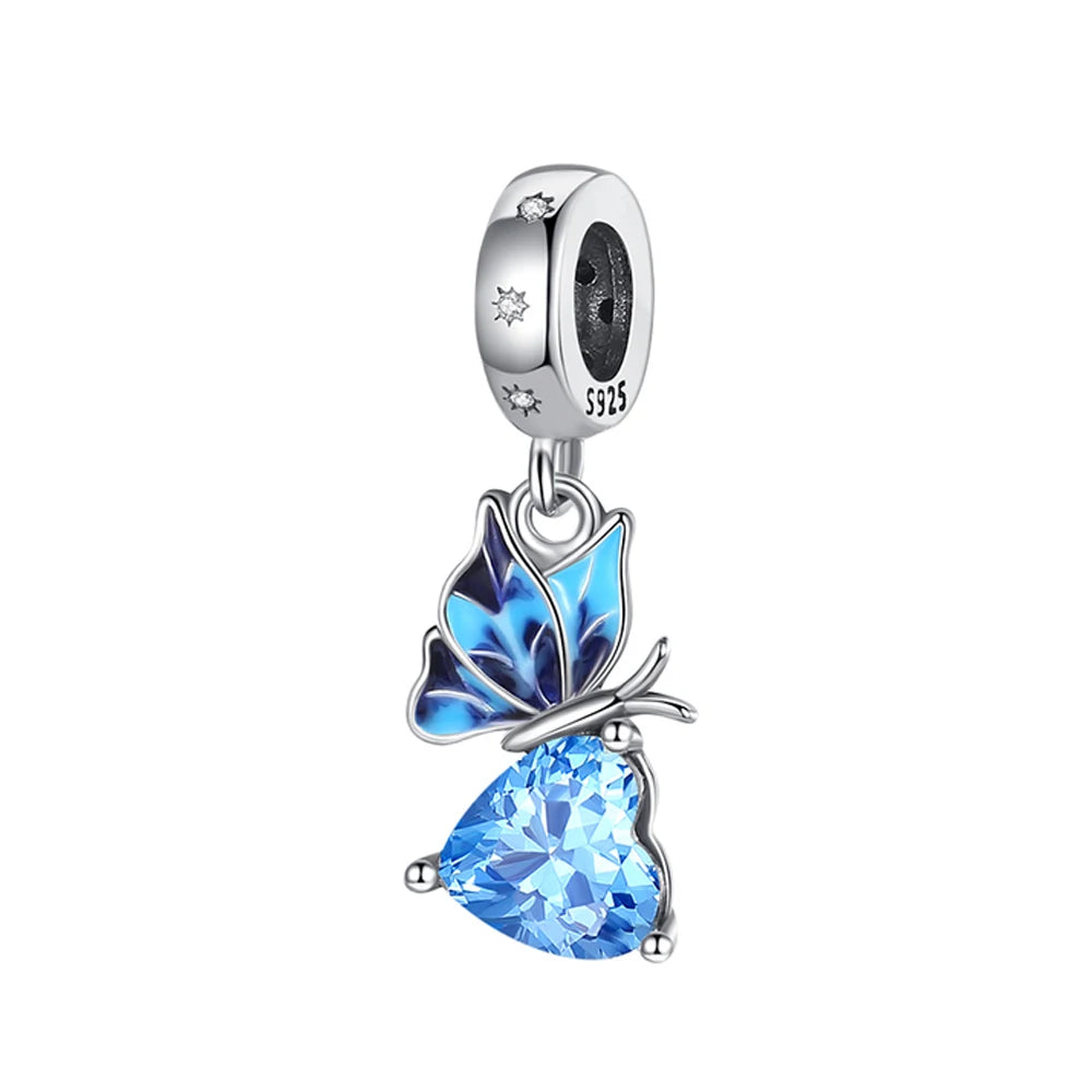 2025 Neu in Original 925 Sterling Silber Bunte Exquisite Schmetterling Serie Charm Fit Armband Halskette DIY Frauen Schmuck Geschenk