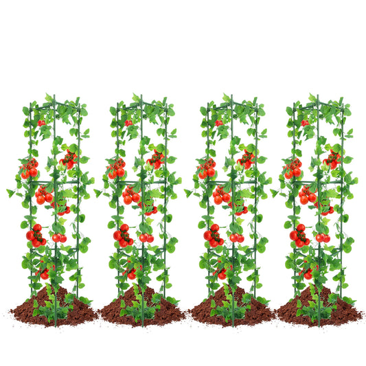 SucceBuy 6er-Pack Tomatenkäfige für Gartenspalier, Pflanzenpfähle, Stütze für Hochbeet, Gemüse, Blumen, Kletterpflanzen