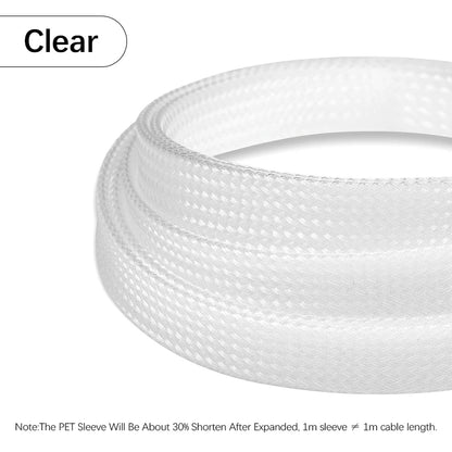 5 m erweiterbare Kabelhülle, PET-isoliert, eng geflochtene Kabelhülle, Kabelschutzhülle, 2/4/6/8/10/12/14/16/20/25/30/40/50 mm