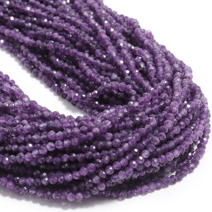 2 3 4 mm facettierte kleine Perlen, natürlicher Aquamarin, Lapislazuli, Turmalin, Amethyst-Steinperlen für Schmuckherstellung, Diy-Zubehör
