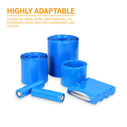 10M 18650 Lithium-Batterie-Schrumpfschlauch, Breite 17mm ~ 130mm, PVC-Wärmeschrumpfschlauch, Batteriepack-Isolierung, Kabelschutz, Schlauchfolie