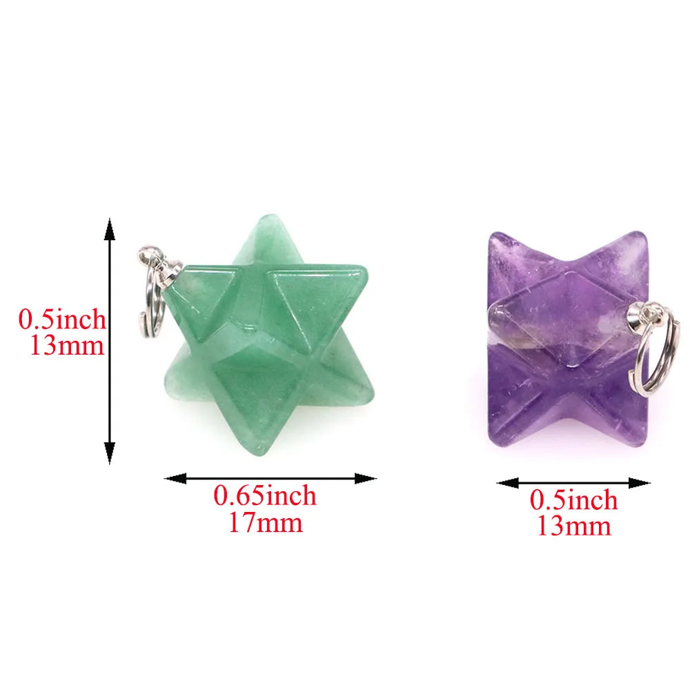 Naturstein Merkaba Stern Reiki Heilkristalle für DIY Energie Edelstein Modeschmuck Zubehör Party Home Dekoration Geschenk