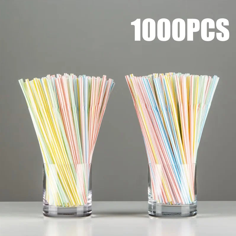 50-3000PCS Mehrfarbige Trinkhalme rietjes Milch Tee Bar Party Hochzeit Küche Home Zubehör Getränke Schwarz Stroh Großhandel