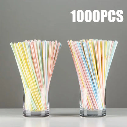 50-3000PCS Mehrfarbige Trinkhalme rietjes Milch Tee Bar Party Hochzeit Küche Home Zubehör Getränke Schwarz Stroh Großhandel