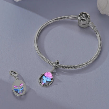 Charms-Perlen der Blumenserie, Original-Anhänger aus 925er-Sterlingsilber, Lotus-Tulpe, Rose, Nelke, passend für Armbänder, Damenschmuck, DIY-Geschenk