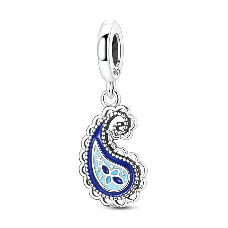 Blaue Serie aus 925er-Sterlingsilber, Eule, Schmetterling, Piratenschiff, Auto, Käfer, Clogs, Charm, passend für DIY-Armbänder, Halsketten, lustige passende Geschenke