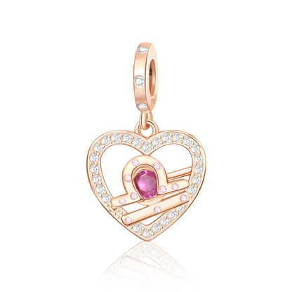 Roségold-Serie, 925er-Sterlingsilber, Zwölf Sternbilder, Halbmondkrone, High-Heel-Charm, passend für DIY-Armbänder, Halsketten, Geschenke