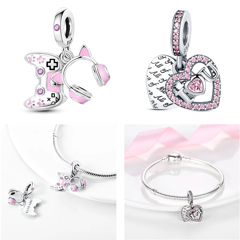 Charms aus 925er-Sterlingsilber, bunt, Sonnenblume, Hund, Jungen, Geschenkartikel, Schmetterling, Flugzeug, Erde, passend für Original-Anhänger, Schmuck, Make-up