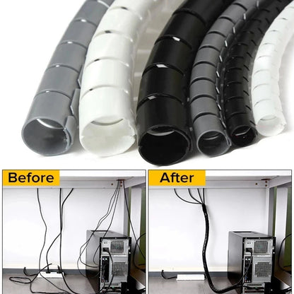 2M/1M Flexible Spirale Kabel Draht Schutz Kabel Organizer Computer Kabel Schutzhülle Rohr Clip Organizer Management werkzeuge 16/10mm