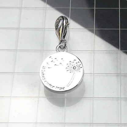 Löwenzahn wünscht sich wahr. Anhänger mit baumelndem Anhänger für Damen, edler Schmuck, trendiges Geschenk aus echtem 925er-Sterlingsilber