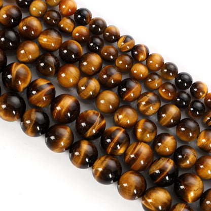 Natursteinperlen, mehrfarbig, Tigerauge, lose Distanzperlen für die Herstellung von Armbändern, Schmuck, DIY-Zubehör, Auswahlgröße 4/6/8/10/12 mm