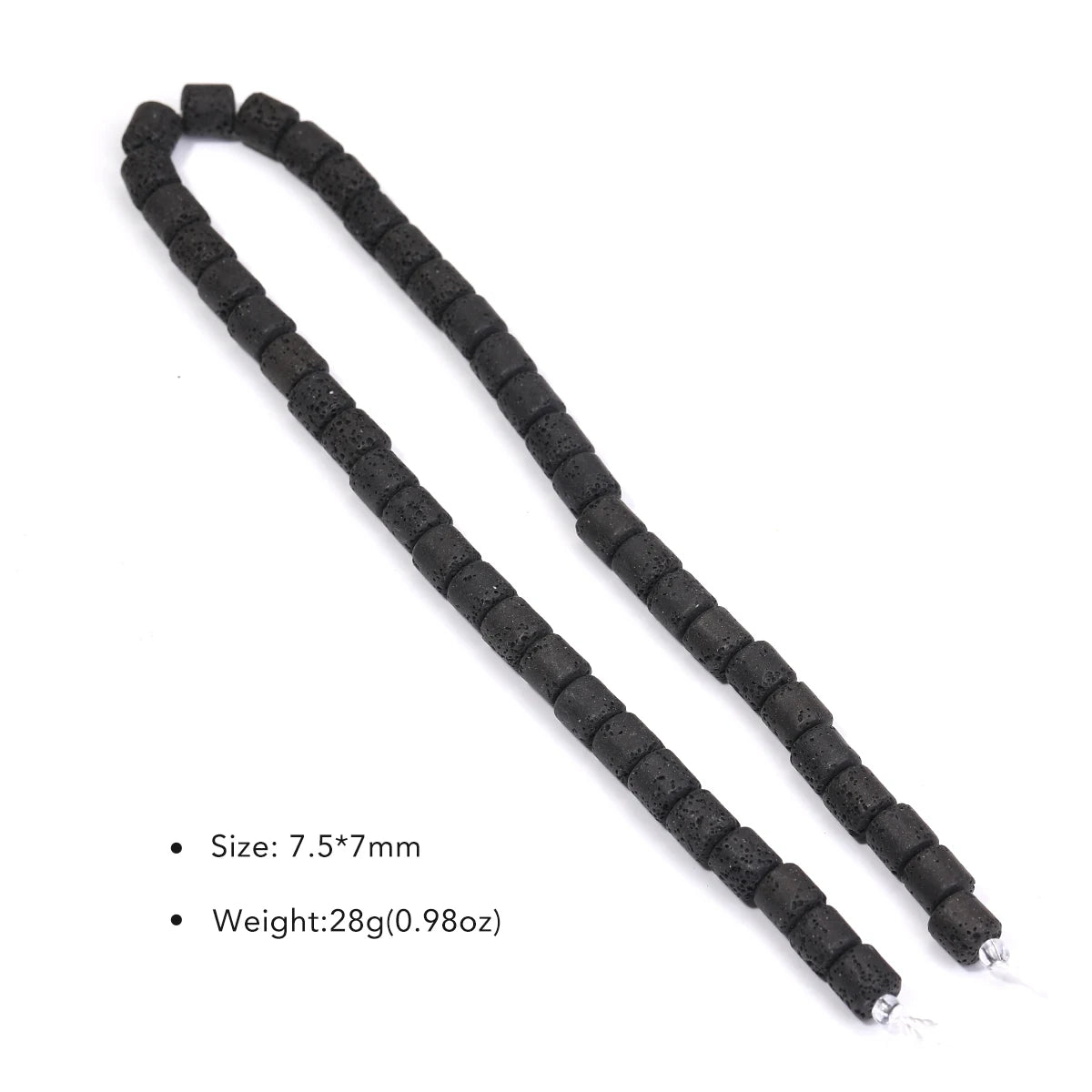 Piedras volcánicas natürliche schwarze Lava zylindrische quadratische Abacus-Steinperlen für Schmuckherstellung, DIY-Schmuck, Armbänder, handgefertigt