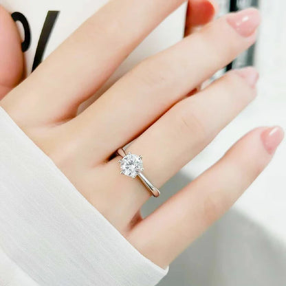 NeeTim 0,5–5 ct Moissanit-Ring für Damen, 925er Sterlingsilber mit weißvergoldetem Labordiamant, Verlobungs- und Ehering-Schmuck