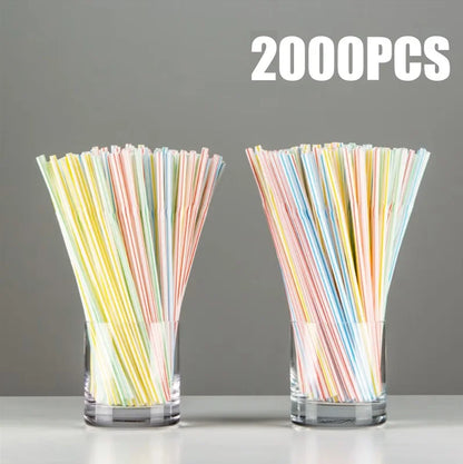 50-3000PCS Mehrfarbige Trinkhalme rietjes Milch Tee Bar Party Hochzeit Küche Home Zubehör Getränke Schwarz Stroh Großhandel