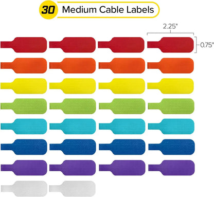 10–100 Stück wiederverwendbare, wasserdichte Kabeletiketten, farbcodierte Organizer-Gurte, Datenkabel, Ladegerätkabel, Management, Zuhause, Büro, Reisen