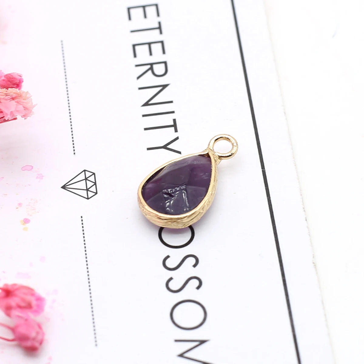 Natürliche Amethysten Anhänger Charms Natürliche Lila Quarz Kristall Stecker Für Heilung Pendel Schmuck Ohrring Halskette Herstellung