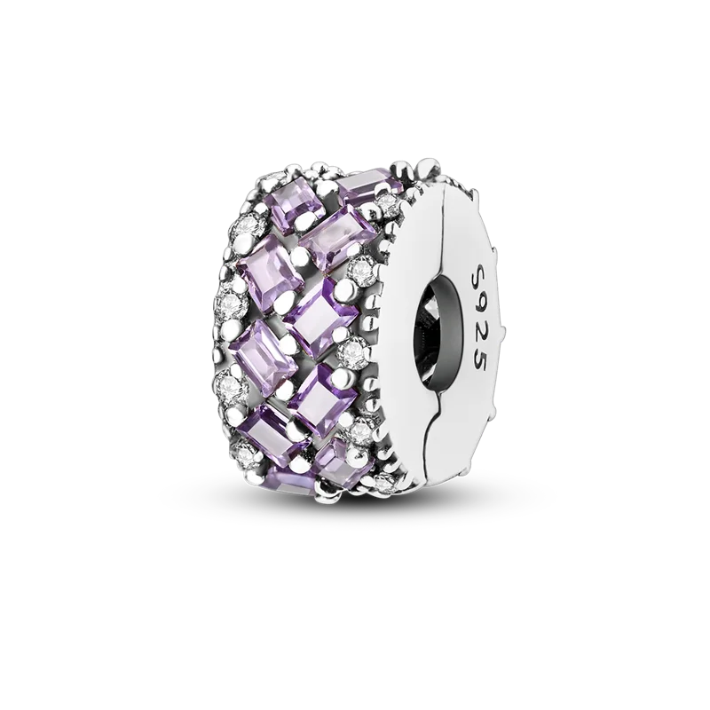 Silberverschluss, 925er-Sterlingsilber, CZ-Pflaster-Clip-Charms, Gänseblümchen-Perlen, Stopper, Sicherheitskette, passend für Original-Armreif, Schmuck-Clip
