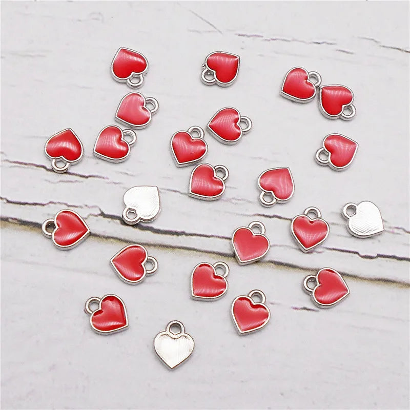20 Teile/paket Kleine Winzige Emaille Herz Charms Gemischte Farben Legierung Anhänger Für Schmuck Halskette Armband Ohrringe Zubehör Handwerk
