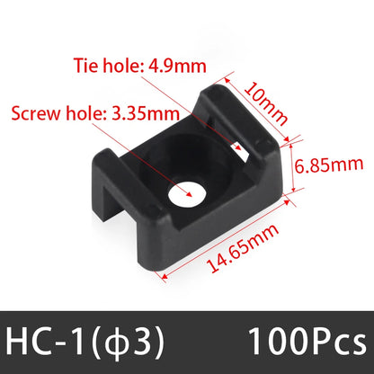 50/100pcs Kabelbinder halterungen Sitz fester Sitz Draht wallens attel Typ Kunststoff halter weiß schwarz stm HC-2 HC-4 Datenleitung wickler