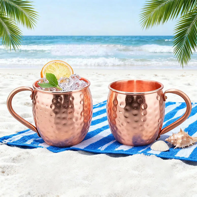 100% Kupfer Moscow Mule Becher Langlebige Kupferfarbene Bierkrüge 350ml Kaffeebecher Milchbecher Reiner Kupfer Barbecher Trinkgefäß