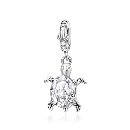 Grüner Schildkröten-Anhänger aus 925er-Sterlingsilber und blauer Schmetterling, baumelnder Charm, passend für Schlangenarmband, Boutique-Halskette, exquisite Geschenke