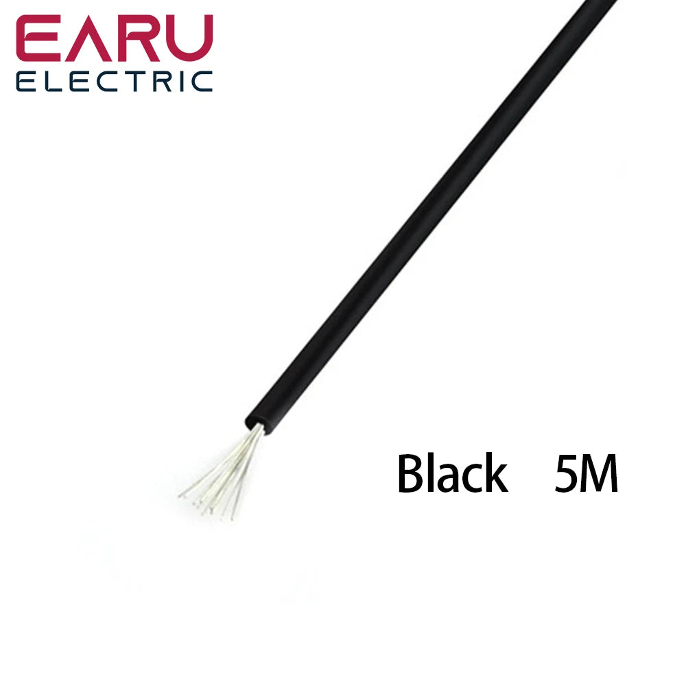 5 mt/los Hitzebeständige Weiche Elektrische Silikon Draht Kabel 8 10 12 14 16 18 20 22 24 26 28 30 AWG 5M 6 Farbe Rot Schwarz Blau