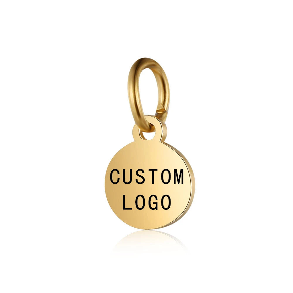 MaiLun 30 Stück lasergravierte Logo-Tags aus Edelstahl, Kreis-Tag, 6–25 mm, runder Charm, gravierbare Anhänger für die Schmuckherstellung