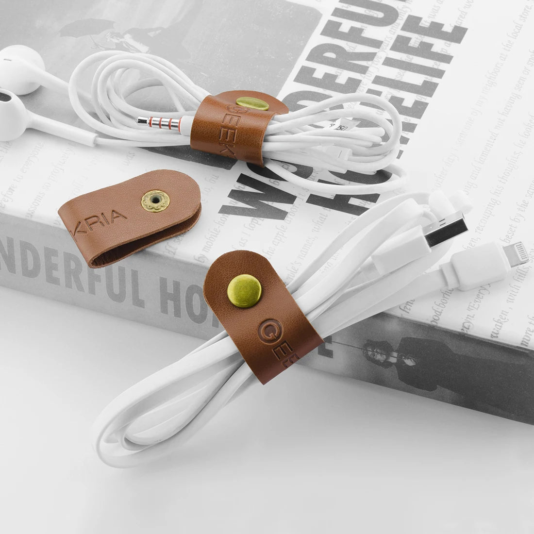 Geekria Power Kabel Veranstalter Kopfhörer Wickler Kabel Riemen, Ladekabel Krawatten, USB Schnüre Verband/Kopfhörer Kabel (5PCS)