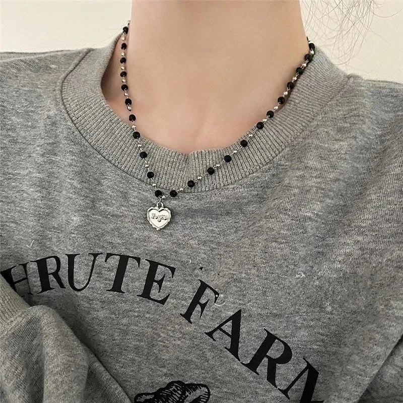 Geschmolzenes flüssiges Metall Vier-Sterne-Strass-Edelstahl-Kettenhalskette für Frauen Egirl Trend Ästhetischer Halsband Y2K-Schmuck