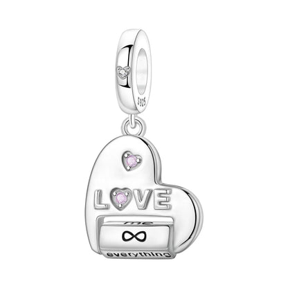 Funkelnde Edelsteinperlen aus 925er-Sterlingsilber mit eingelegten Edelsteinen und baumelnder Charm mit unendlichem Knoten, passend für Schlangenarmband, Boutique-Halskette, schönes Geschenk