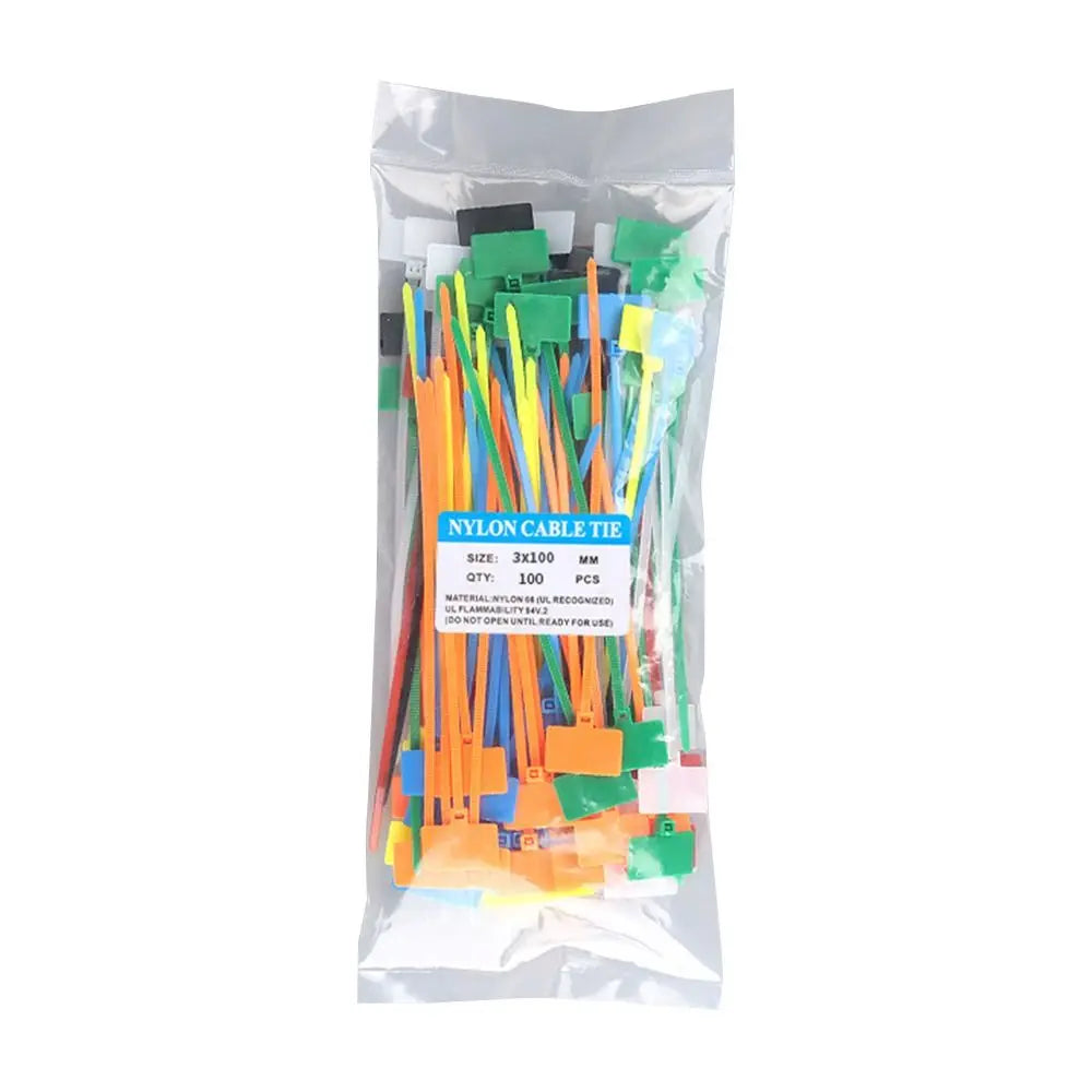 100 stücke Kunststoffs ch laufen binder Markierungen Kabel einfach markieren Nylon Kabelbinder Tag Etiketten Tag selbstsicher nde Kabelbinder