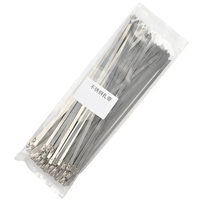 100 Stück Edelstahl-Kabelbinder, Auspuffband, beschichtete, verriegelbare Metall-Kabelbinder, multifunktionale, verriegelbare Auspuff-Kabelbinder