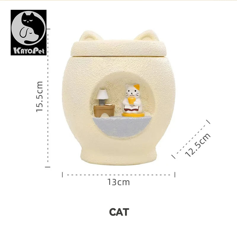 Haustier-Urnenform für Katzen und Hunde, Gedenk-Einäscherungsurne, original handgefertigte Dekoration, Beerdigung, Katzen- und Hundeurne, Gedenkbox