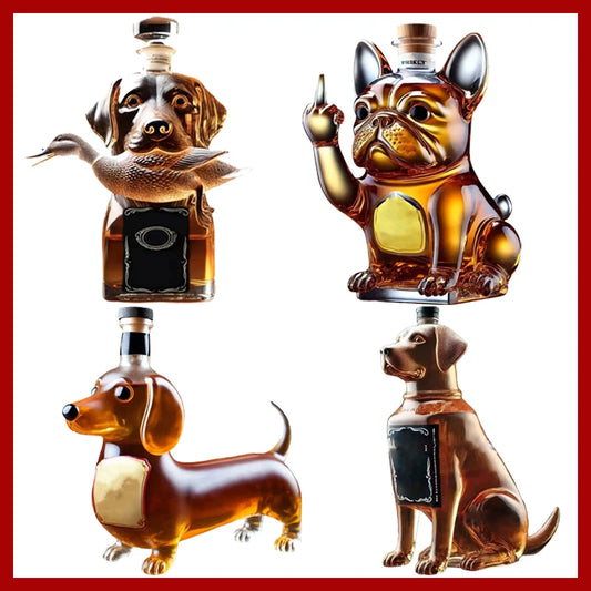 Simulation Dackel Hund Whisky Glas Flasche Dekanter Streich Dackel Dekanter Dekoration Statue Flasche Geeignet für Bars