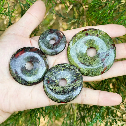 Natürliche Drachen-Blutstein-Steinperlen, Donut-Ring für Ohrringe, Halsketten, Armbänder, Schmuckherstellung, 1 Stück 30 mm/40 mm/50 mm