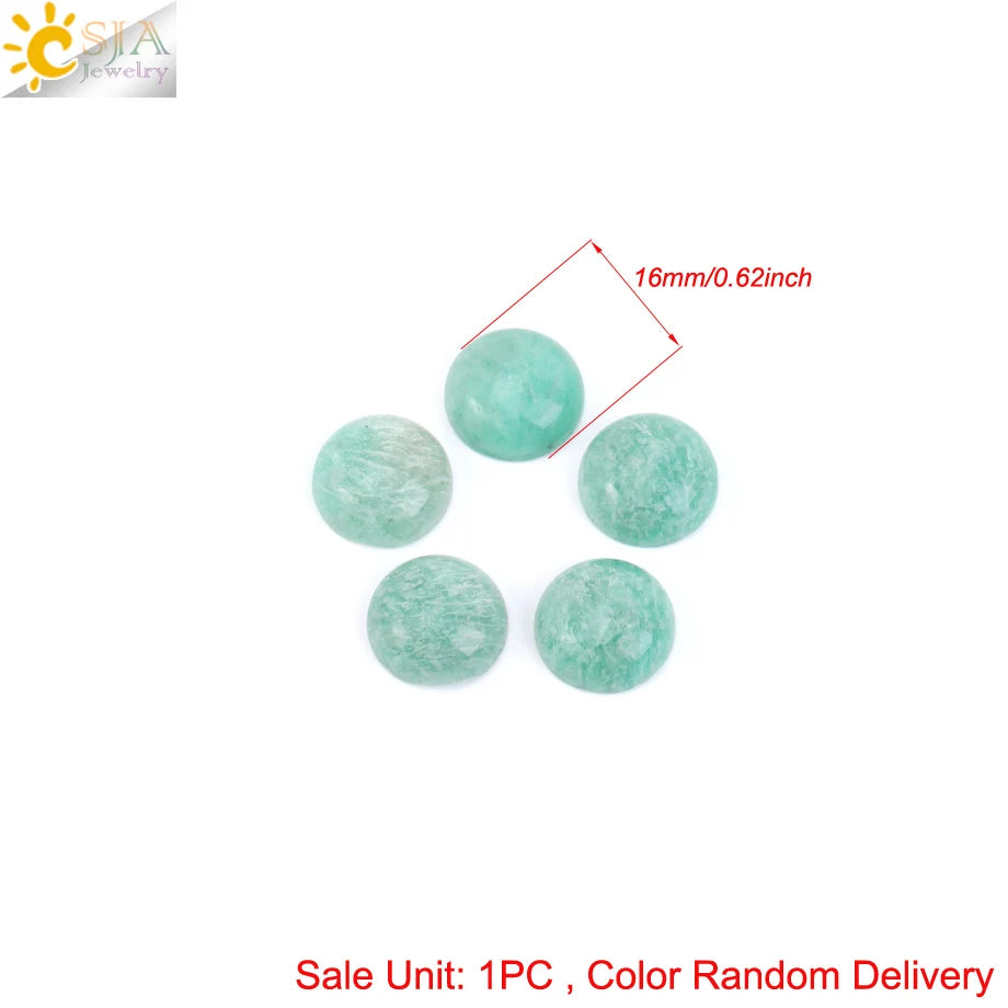 1pc Naturstein Perlen Amazonit Cabochon Oval Flache Lose Perlen für DIY Schmuck Machen Halskette Ring Anhänger Zufällige Farbe h755