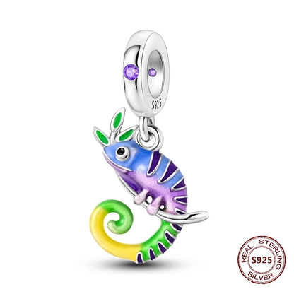 Gelber Sonnenblumen-Charm aus 925er Silber, Original-Zirkon, Kolibri, Einhorn-Charms, passend für Armbänder, DIY-Schmuck für Frauen, Hochzeitsgeschenk